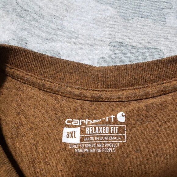 Carhartt Shirt Mens 3XL Brown Pockets Relaxed Fit Short Sleeve Workwear - Picture 5 of 12